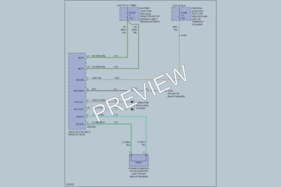 2008 Mercury GrandMarquis Electronic Power Steering wiring diagram preview