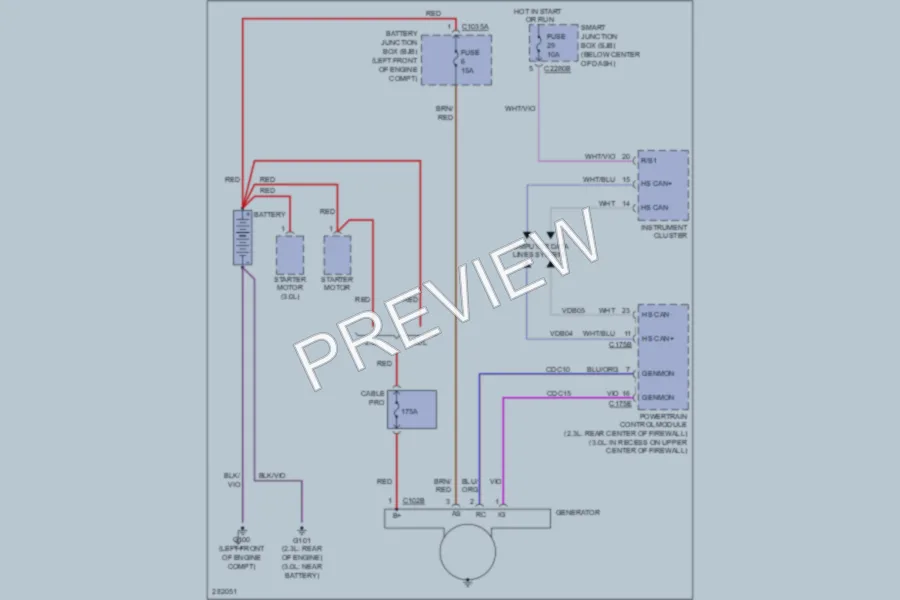 2008 Mercury Mariner Starting Charging wiring diagram preview