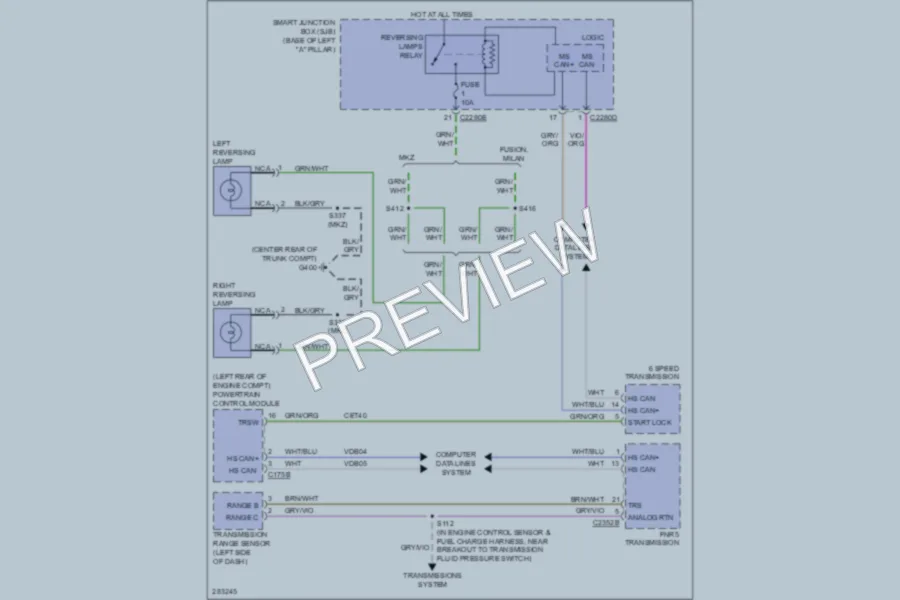 2008 Mercury Milan Exterior Lights wiring diagram preview