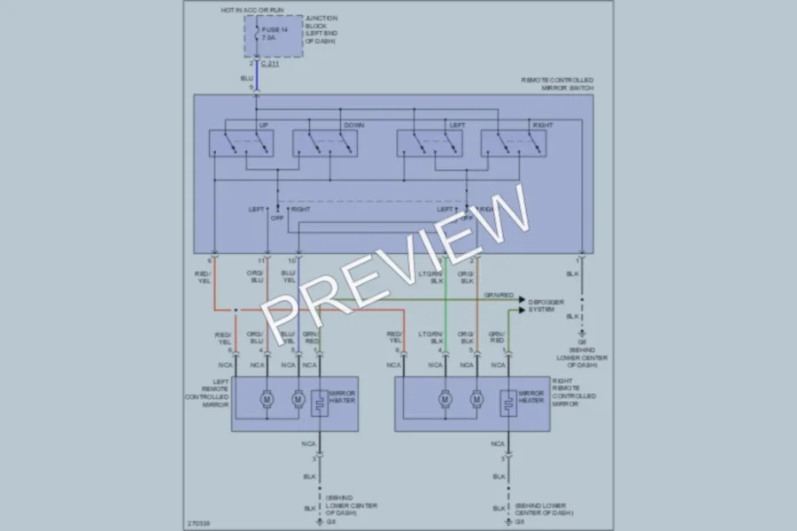 2008 Mitsubishi Endeavor Power Mirrors wiring diagram preview