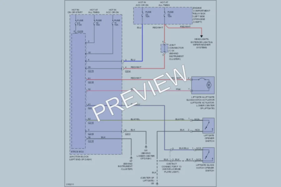 2008 Mitsubishi Endeavor Trunk Tailgate Fuel Door wiring diagram preview