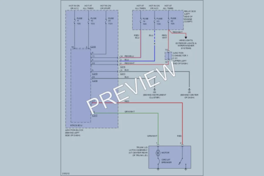 2008 Mitsubishi Galant Trunk Tailgate Fuel Door wiring diagram preview