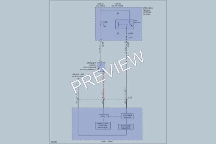 2008 Mitsubishi LancerEvolution Shift Interlock wiring diagram preview