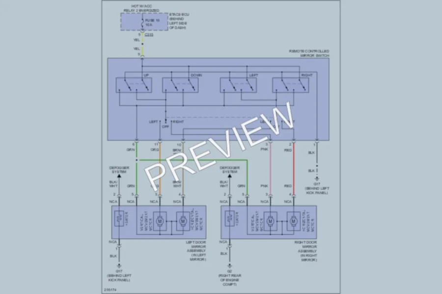 2008 Mitsubishi Outlander Power Mirrors wiring diagram preview