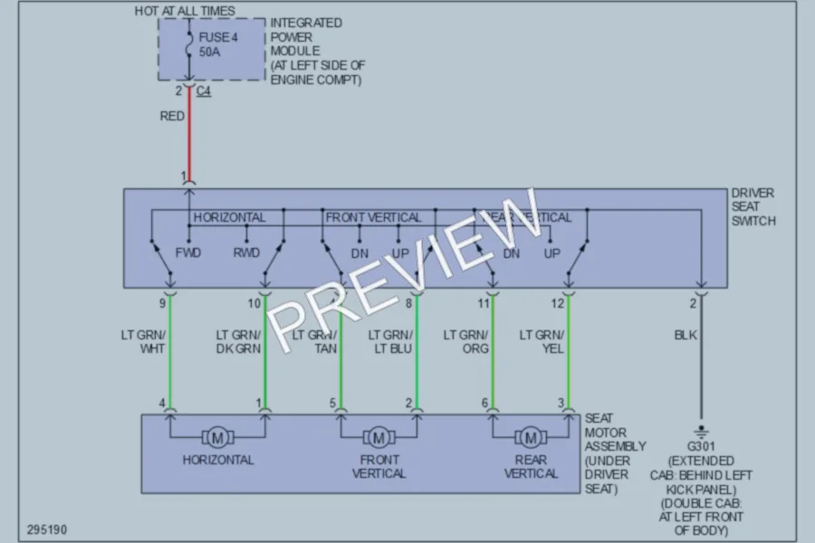 2008 Mitsubishi Raider Power Seats wiring diagram preview