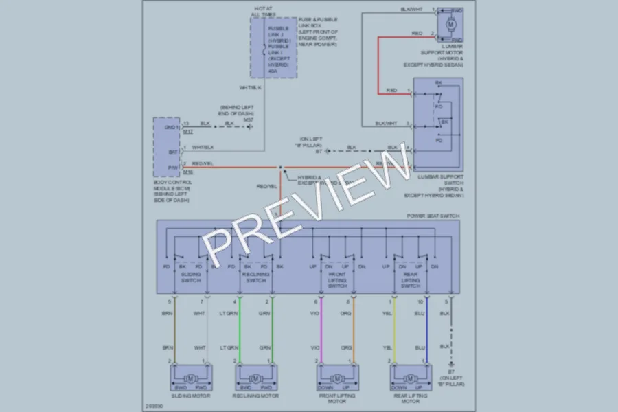 2008 Nissan Altima Power Seats wiring diagram preview