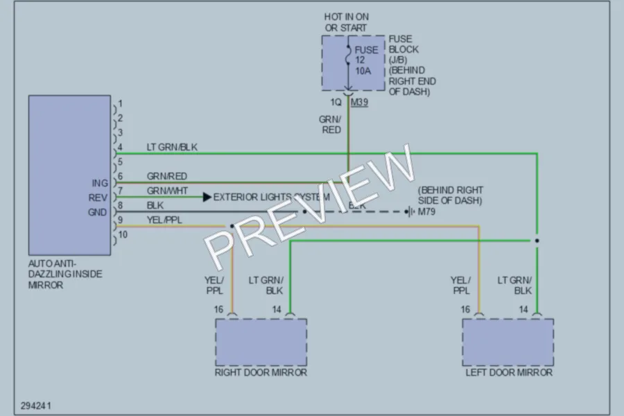 2008 Nissan Armada Power Mirrors wiring diagram preview