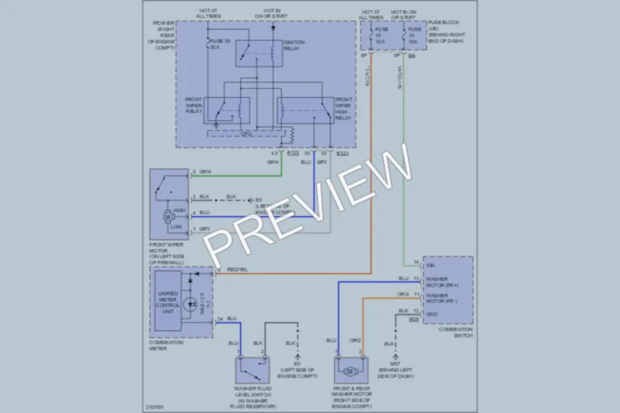 2008 Nissan Pathfinder Wiper Washer wiring diagram preview