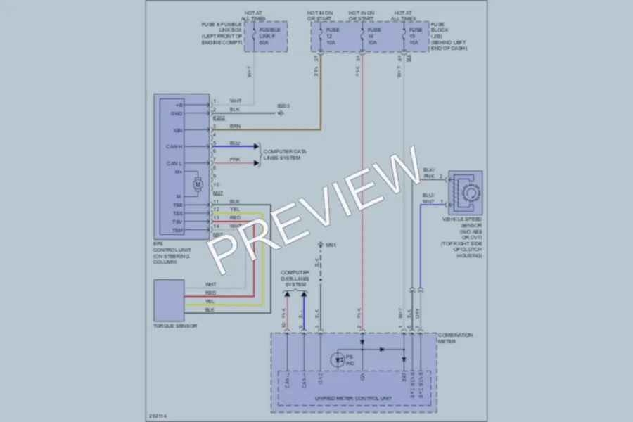 2008 Nissan Sentra Electronic Power Steering wiring diagram preview