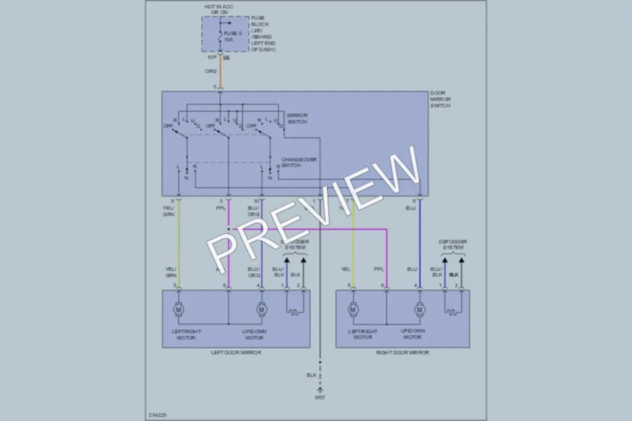 2008 Nissan Sentra Power Mirrors wiring diagram preview