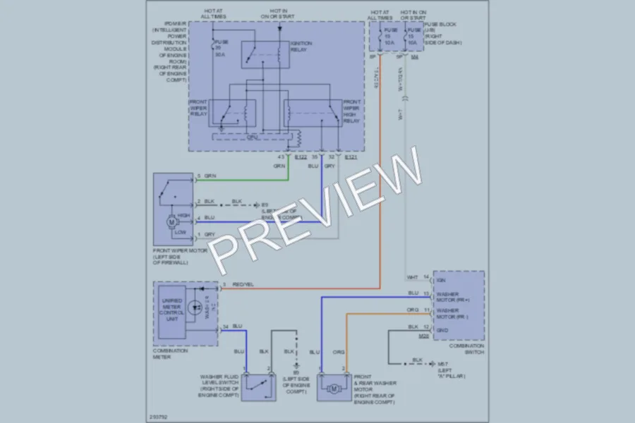 2008 Nissan Xterra Wiper Washer wiring diagram preview