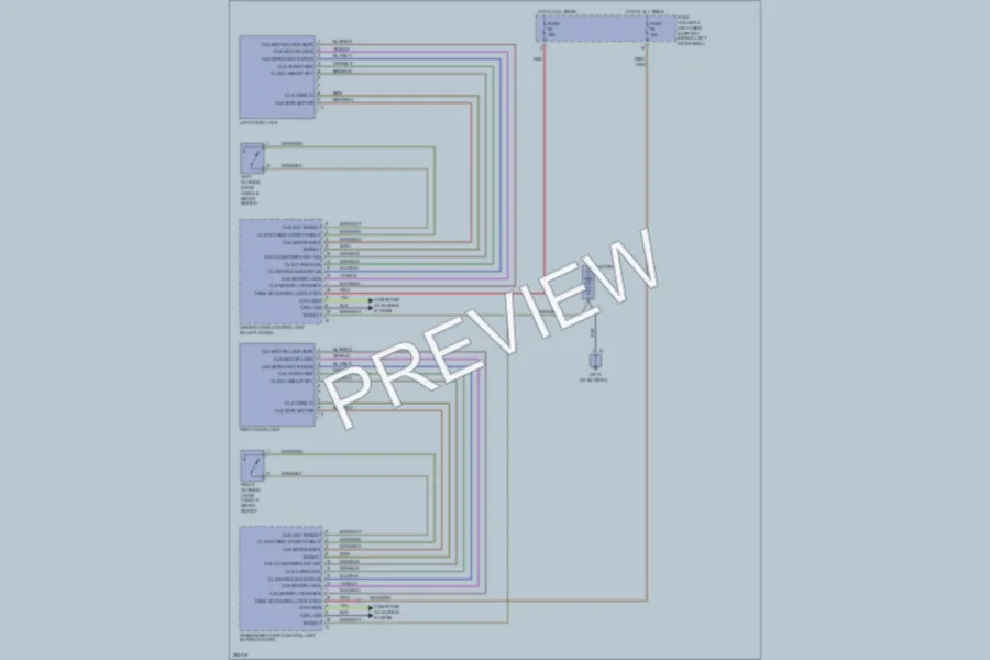 2008 Porsche 911 Power Door Locks wiring diagram preview