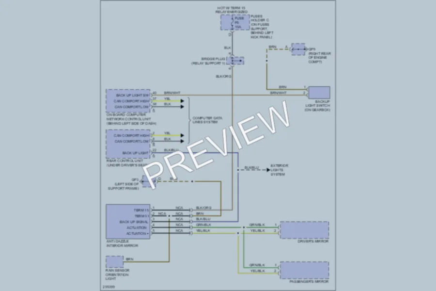 2008 Porsche 911 Power Mirrors wiring diagram preview