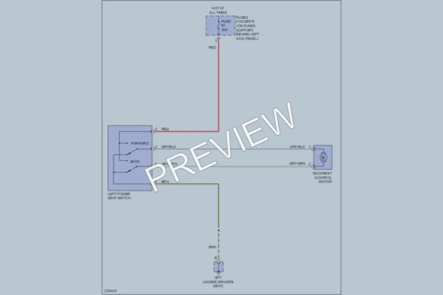 2008 Porsche 911 Power Seats wiring diagram preview