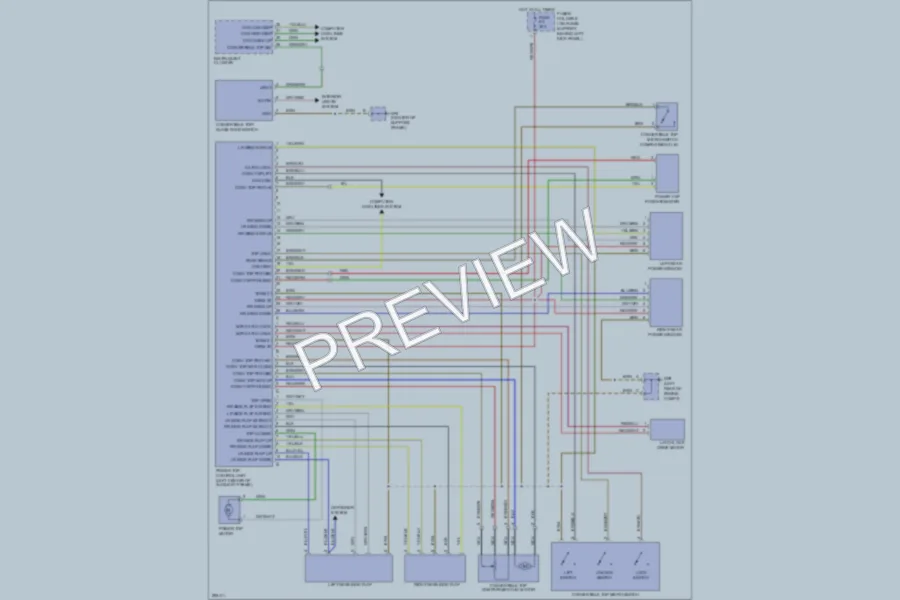 2008 Porsche 911 Power Top Sunroof wiring diagram preview