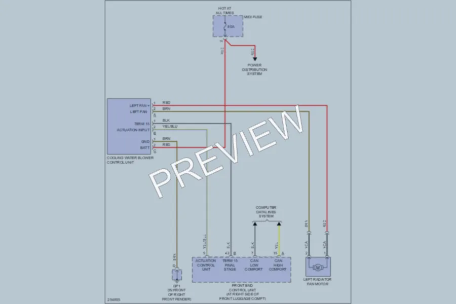 2008 Porsche Boxster Cooling Fan wiring diagram preview