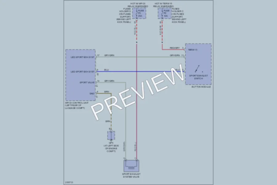 2008 Porsche Boxster Electronic Muffler wiring diagram preview