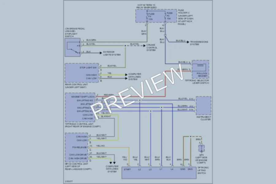 2008 Porsche Boxster Shift Interlock wiring diagram preview