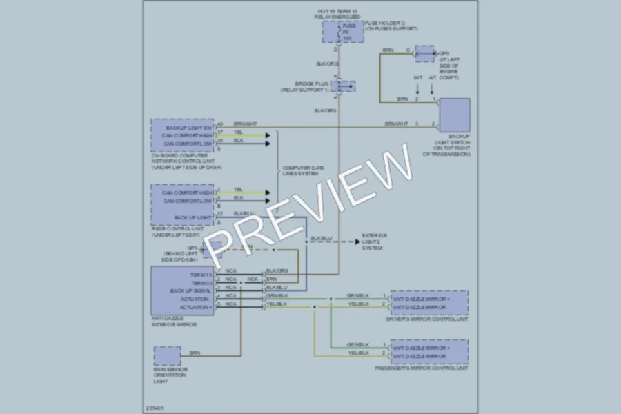 2008 Porsche Cayman Power Mirrors wiring diagram preview