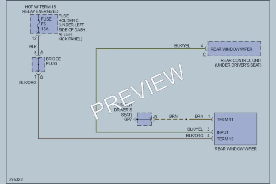 2008 Porsche Cayman Wiper Washer wiring diagram preview