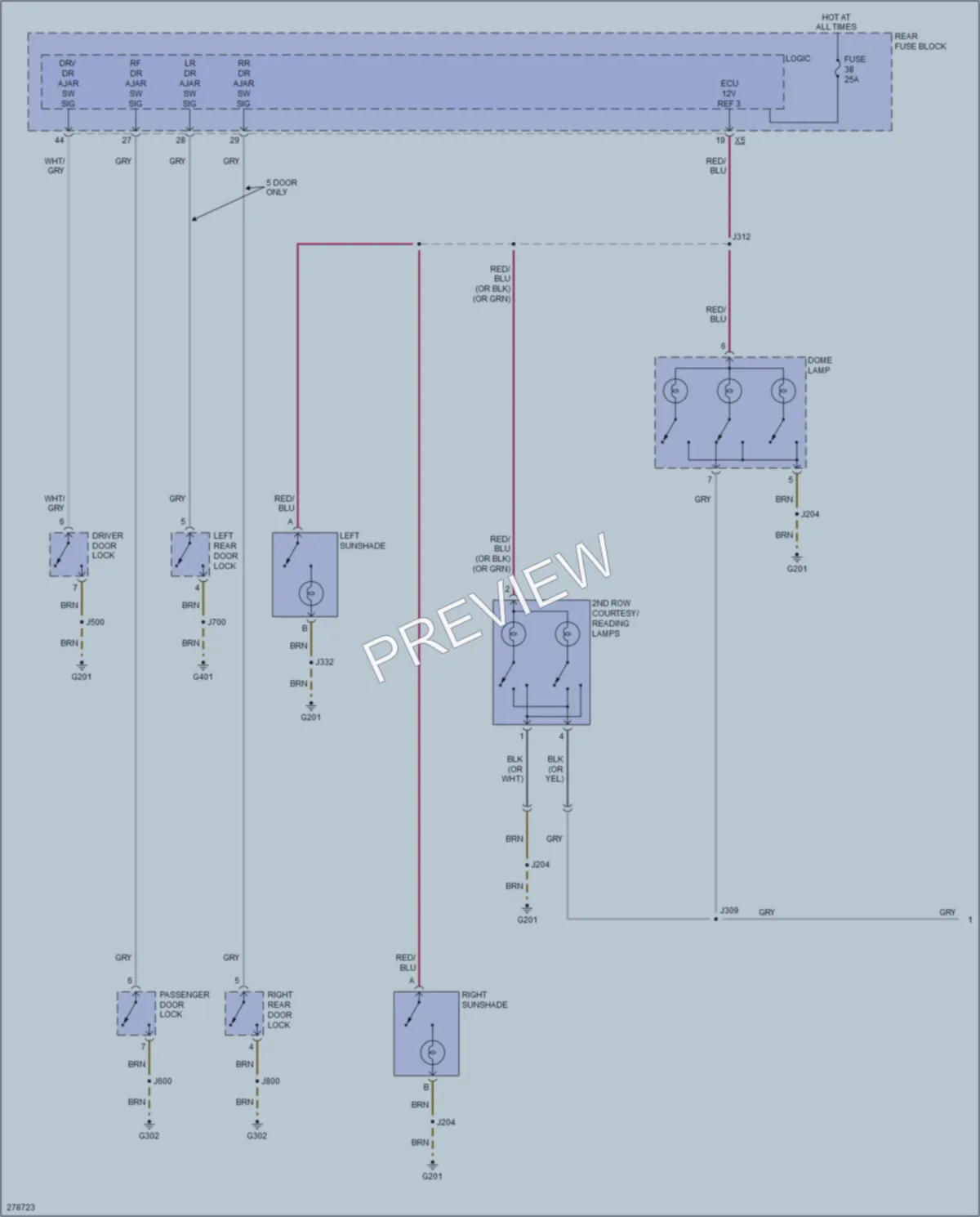 2008 Saturn Astra Interior Lights wiring diagram preview