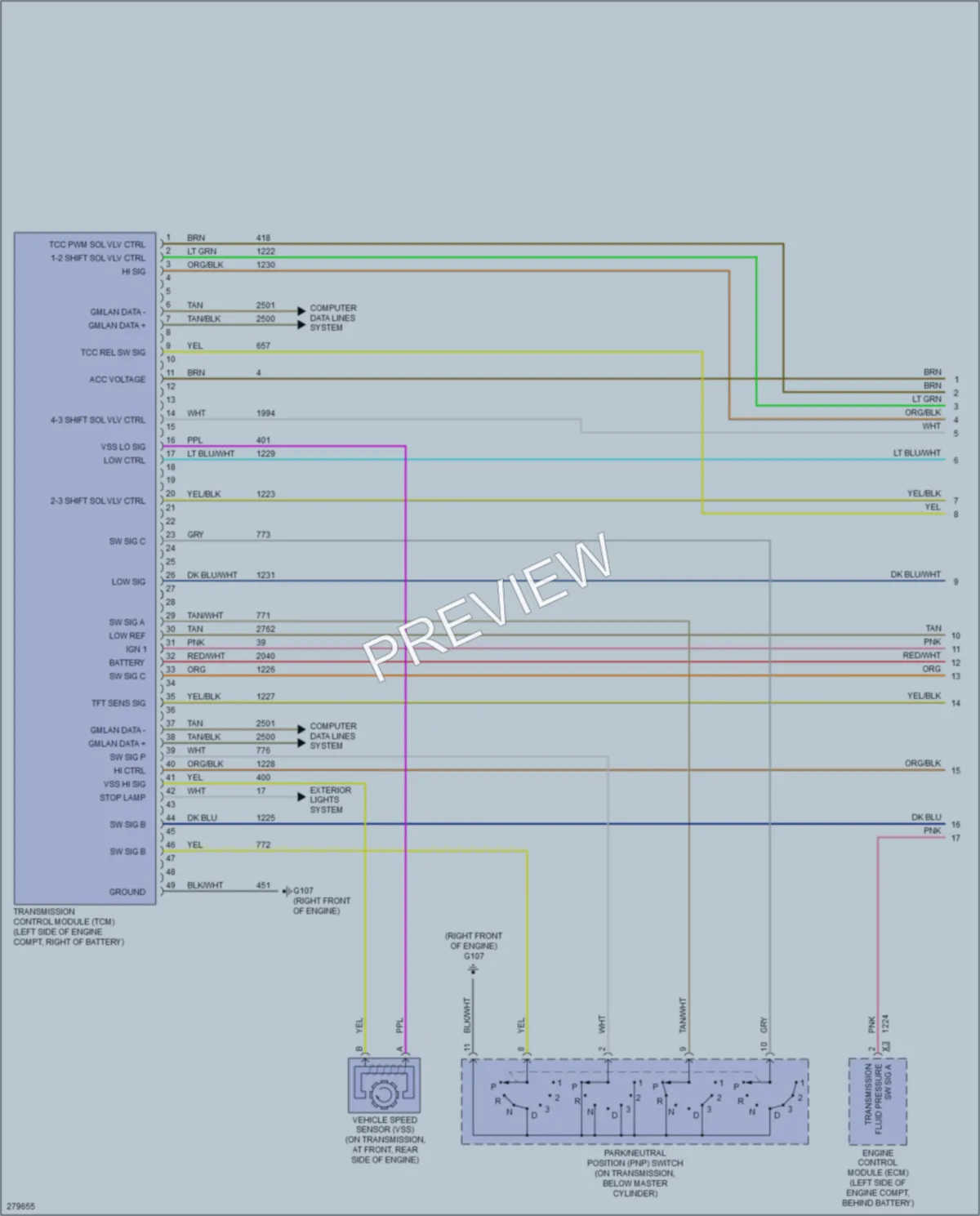 2008 Saturn Aura Transmission wiring diagram preview