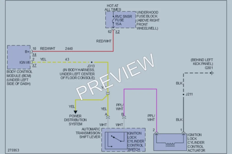 2008 Saturn Outlook Shift Interlock wiring diagram preview