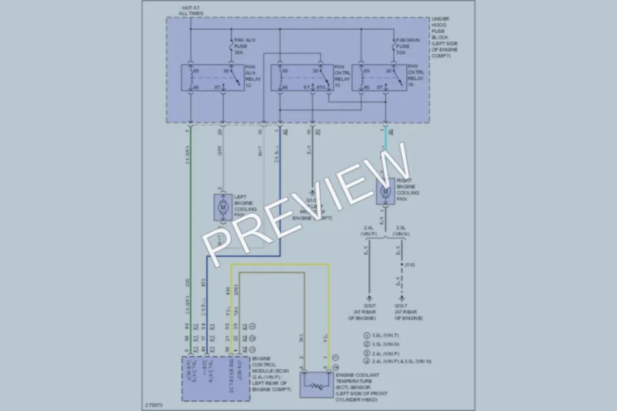 2008 Saturn VUE Cooling Fan wiring diagram preview