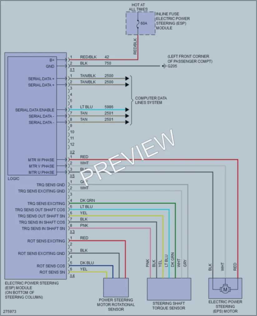 2008 Saturn VUE Electronic Power Steering wiring diagram preview