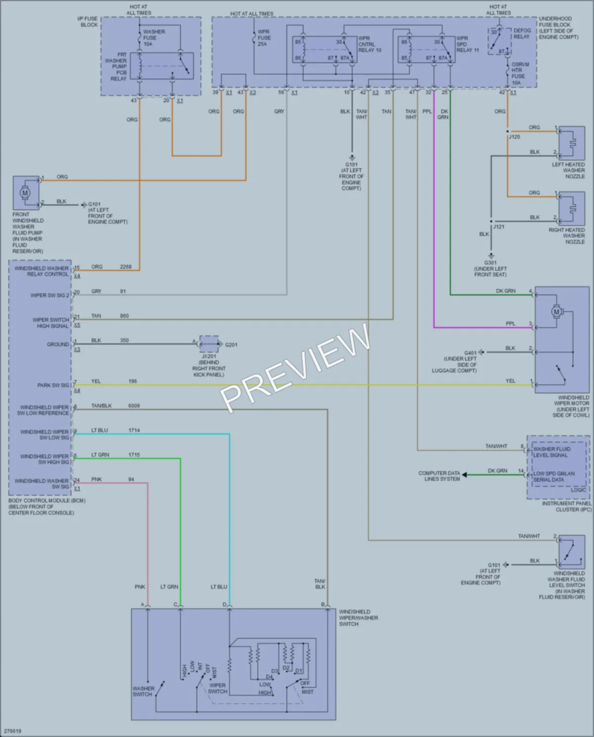 2008 Saturn VUE Wiper Washer wiring diagram preview