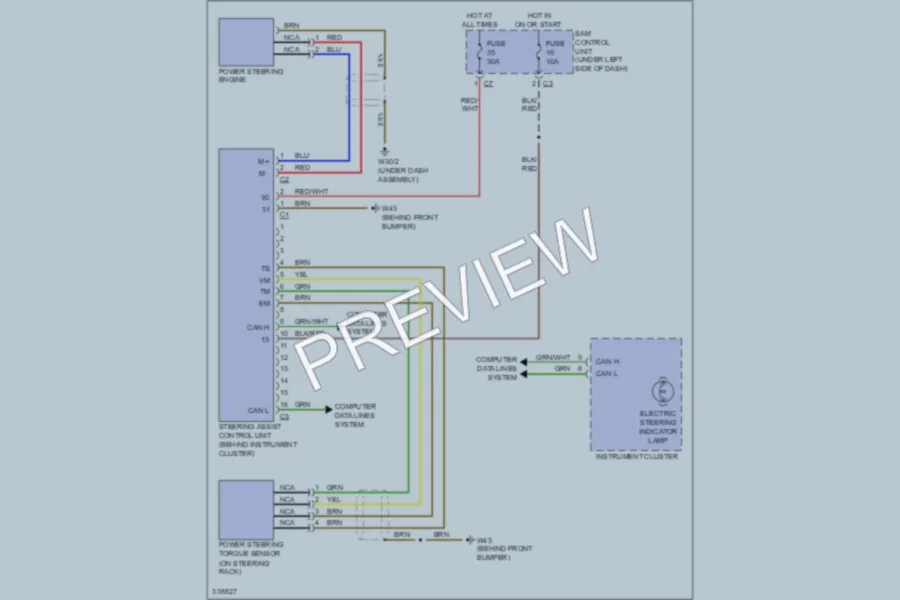 2008 Smart fortwo Electronic Power Steering wiring diagram preview