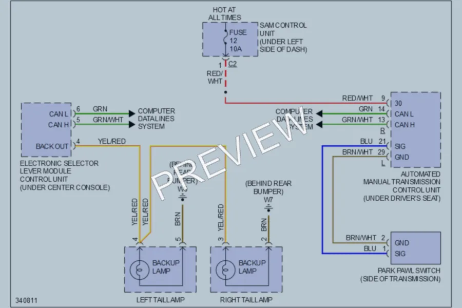 2008 Smart fortwo Exterior Lights wiring diagram preview