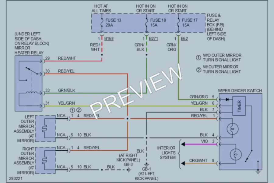 2008 Subaru Forester Defoggers wiring diagram preview