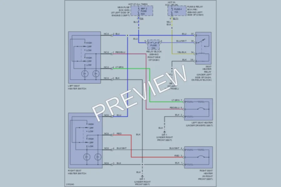 2008 Subaru Forester Power Seats wiring diagram preview