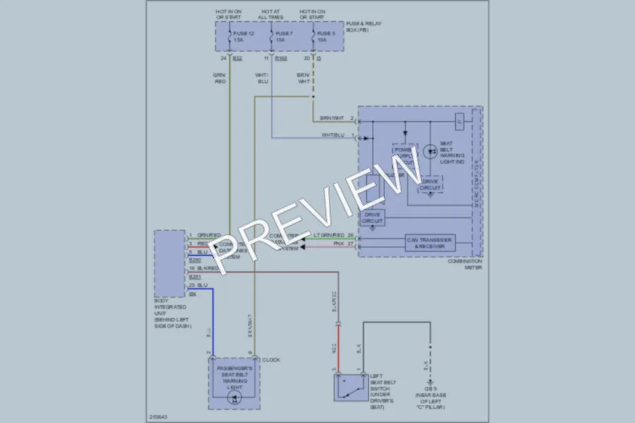 2008 Subaru Impreza Warning Systems wiring diagram preview