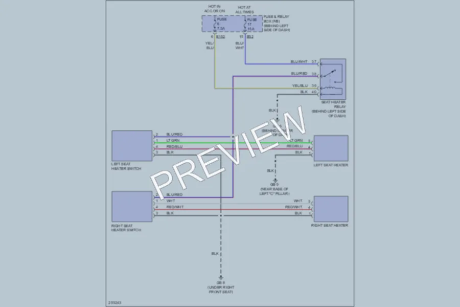 2008 Subaru ImprezaWRX Power Seats wiring diagram preview