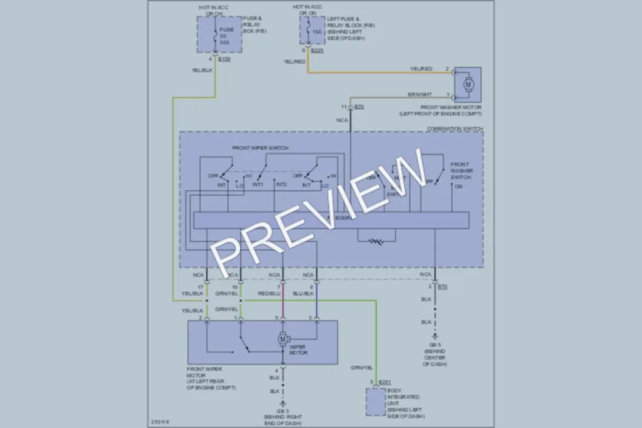 2008 Subaru ImprezaWRX Wiper Washer wiring diagram preview