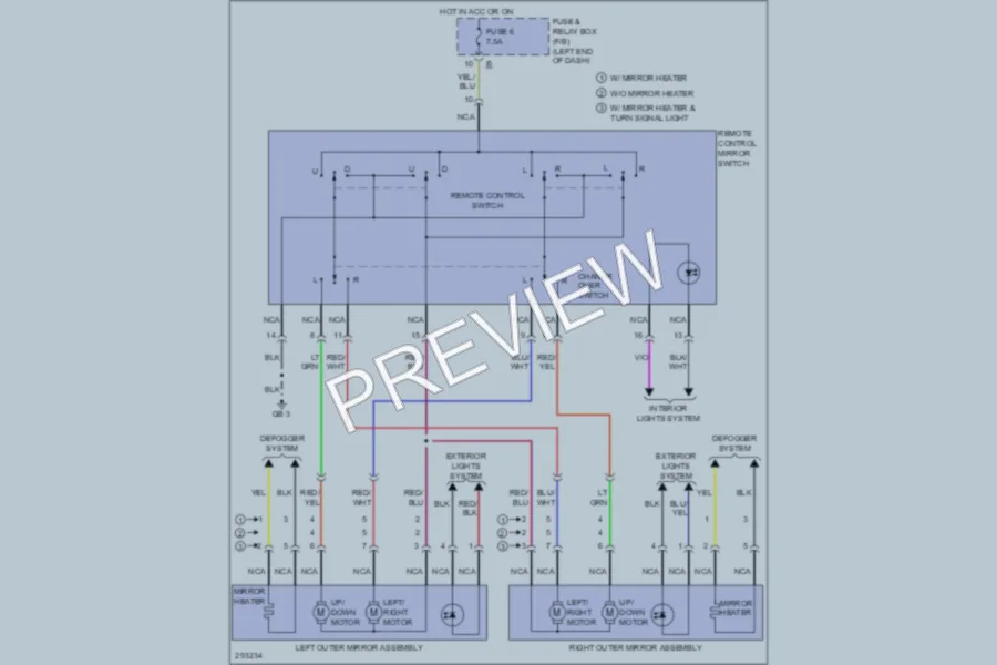 2008 Subaru Legacy Power Mirrors wiring diagram preview