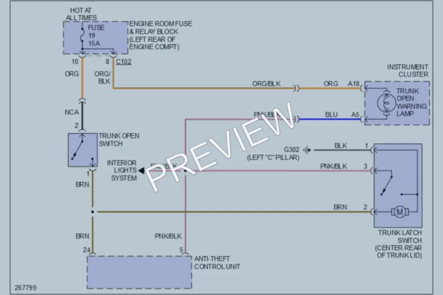 2008 Suzuki Reno Trunk Tailgate Fuel Door wiring diagram preview