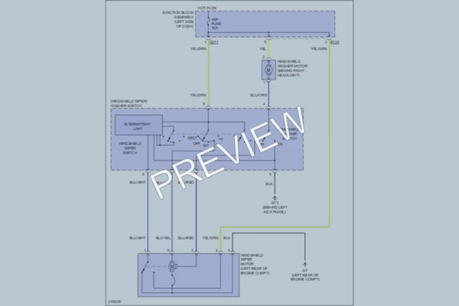2008 Suzuki SX4 Wiper Washer wiring diagram preview