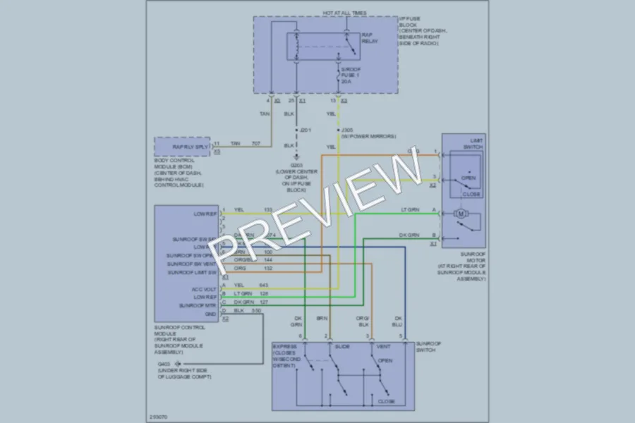 2008 Suzuki XL7 Power Top Sunroof wiring diagram preview