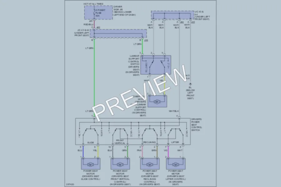 2008 Toyota 4Runner Power Seats wiring diagram preview