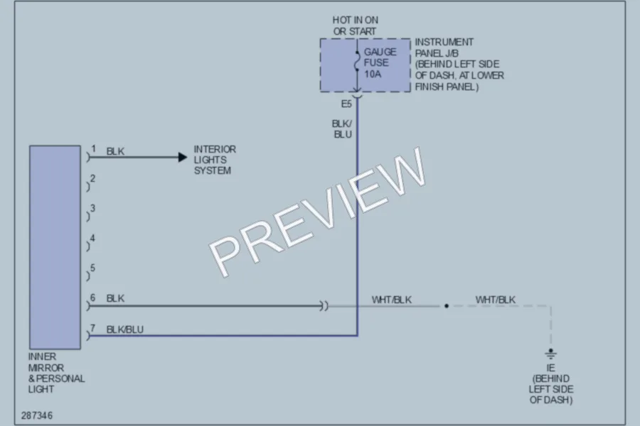 2008 Toyota Corolla Power Mirrors wiring diagram preview