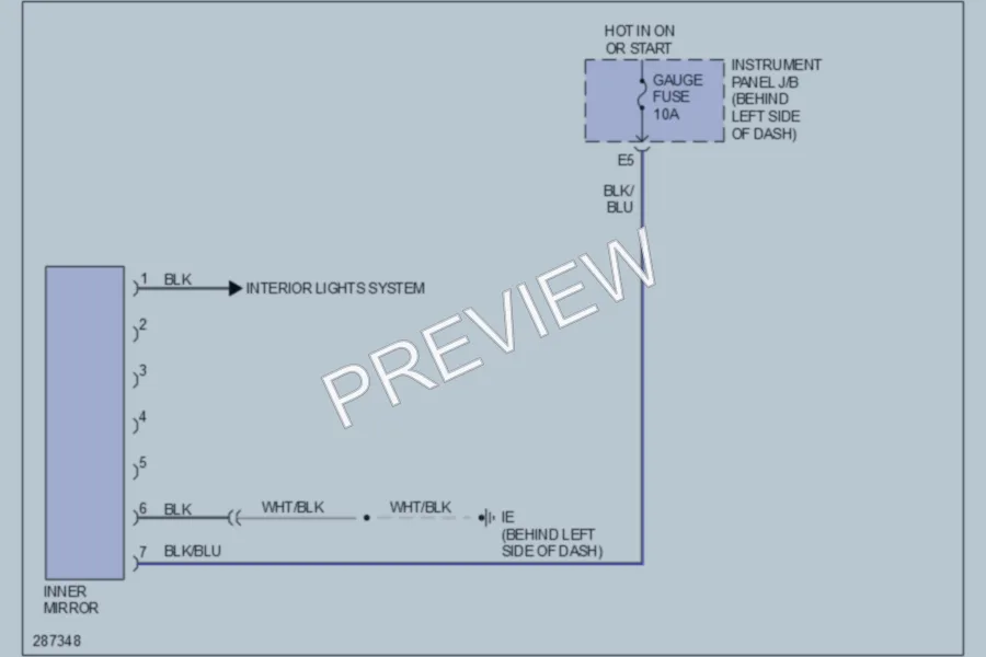 2008 Toyota Matrix Power Mirrors wiring diagram preview