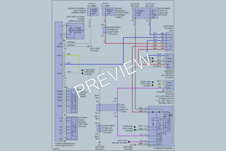 2008 Toyota RAV4 Electronic Power Steering wiring diagram preview
