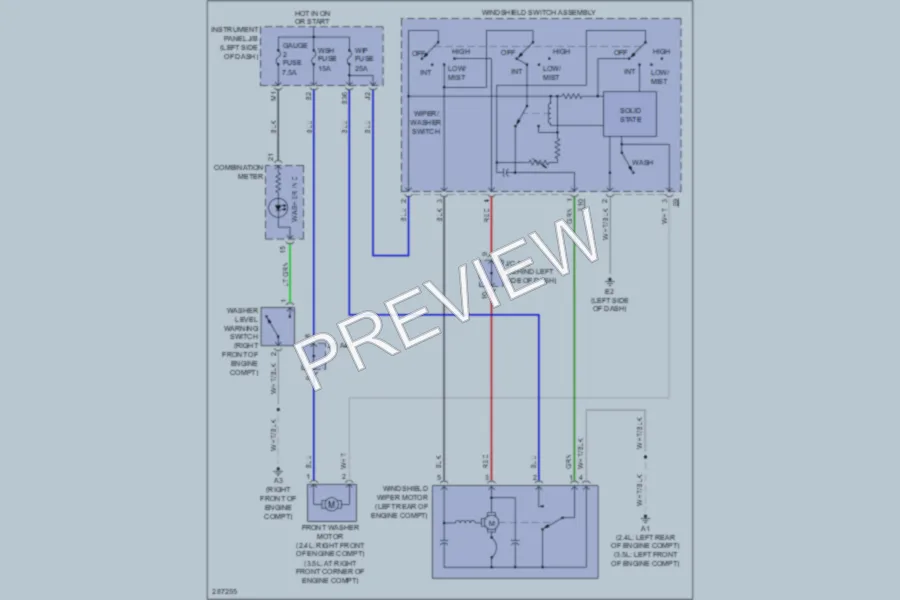 2008 Toyota RAV4 Wiper Washer wiring diagram preview