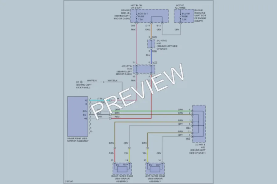 2008 Toyota Sequoia Power Mirrors wiring diagram preview