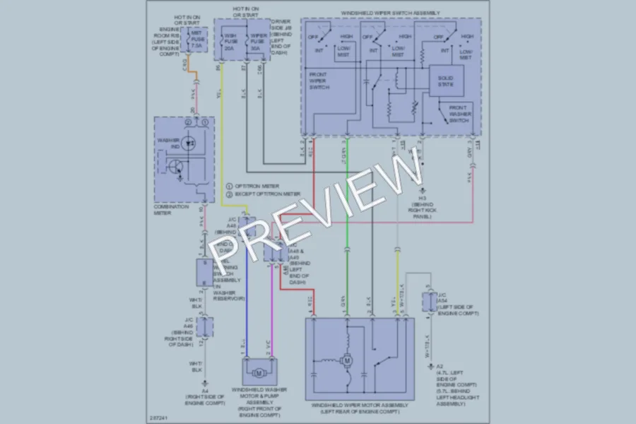 2008 Toyota Sequoia Wiper Washer wiring diagram preview