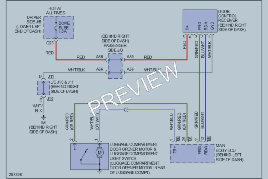 2008 Toyota Solara Trunk Tailgate Fuel Door wiring diagram preview