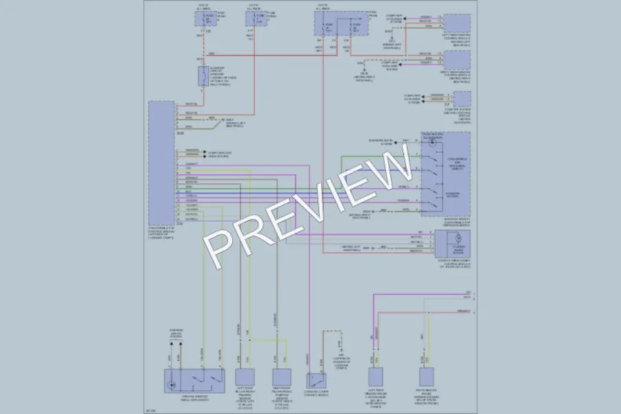 2008 Volkswagen Eos Power Top Sunroof wiring diagram preview